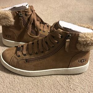 Ugg Olive Genuine Shearling Cuff Sneaker